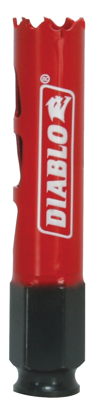Diablo DHS0750 Hole Saw, 3/4 in Dia, 2-3/8 in D Cutting, 3/8 in Arbor, Bi-Metal Cutting Edge