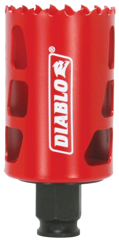 Diablo DHS1750 Hole Saw, 1-3/4 in Dia, 2-3/8 in D Cutting, 3/8 in Arbor, Bi-Metal Cutting Edge