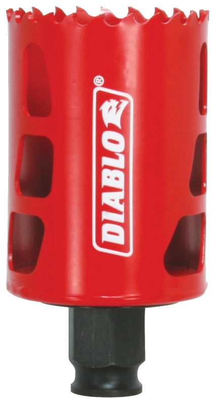 Diablo DHS1875 Hole Saw, 1-7/8 in Dia, 2-3/8 in D Cutting, 3/8 in Arbor, Bi-Metal Cutting Edge