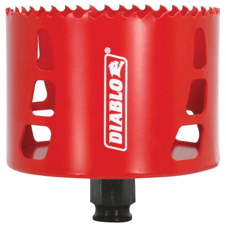 Diablo DHS3625 Hole Saw, 3-5/8 in Dia, 2-3/8 in D Cutting, 3/8 in Arbor, Bi-Metal Cutting Edge