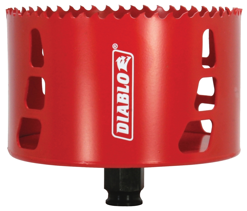 Diablo DHS4250 Hole Saw, 4-1/4 in Dia, 2-3/8 in D Cutting, 3/8 in Arbor, Bi-Metal Cutting Edge