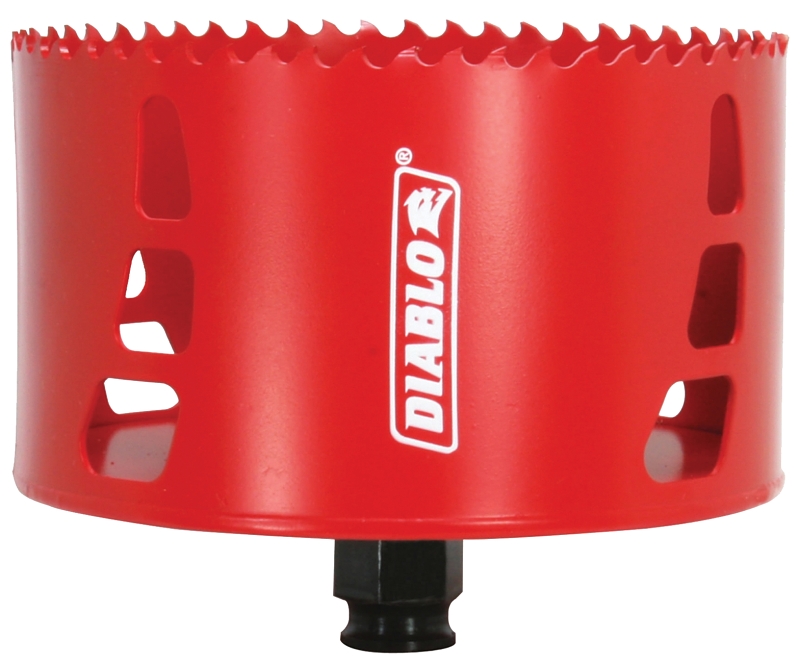 Diablo DHS4500 Hole Saw, 4-1/2 in Dia, 2-3/8 in D Cutting, 3/8 in Arbor, Bi-Metal Cutting Edge