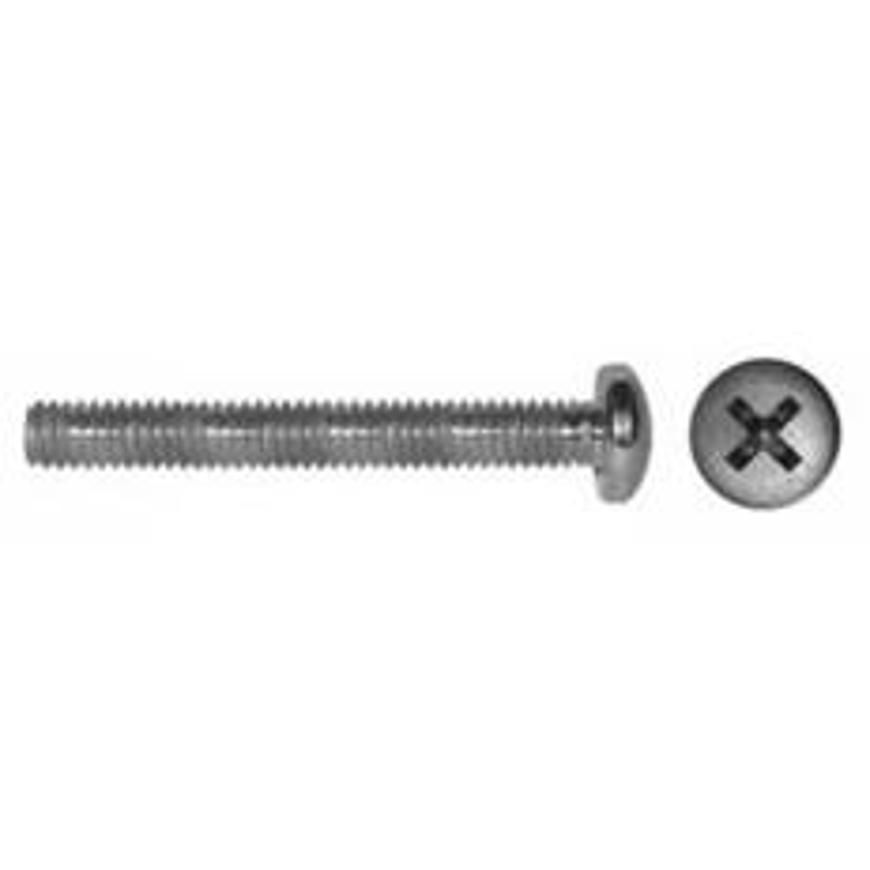 Reliable PPMS141MR Machine Screw, 1/4 in Thread, 1 in L, Imperial Machine Thread, Pan Head, Phillips Drive, Type B Point
