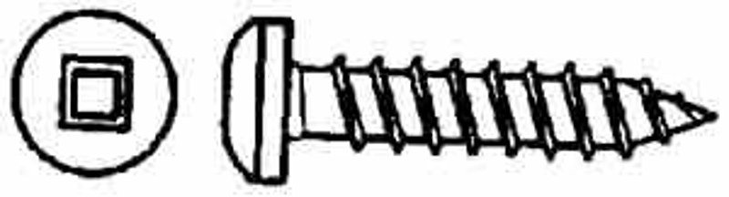 Reliable PKAW8212MR Screw, #8-15 Thread, 2-1/2 in L, Full Thread, Square Drive, Self-Tapping, Type A Point, 5/PK