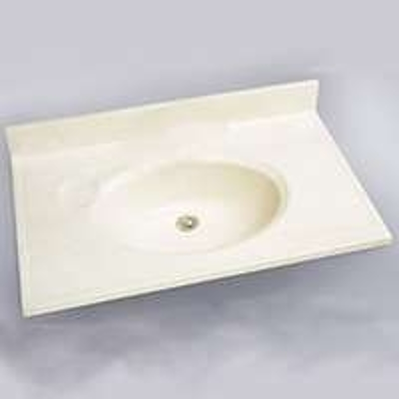 Foremost WB-2237 Vanity Top, 37 in OAL, 22 in OAW, Marble, Swirl Bone/White, Countertop Edge
