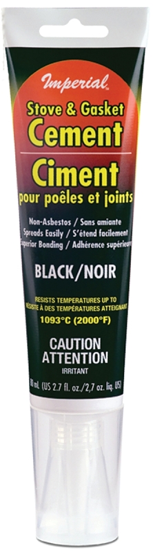 Imperial KK0075 Stove and Gasket Cement, 80 ml, Tube, Black