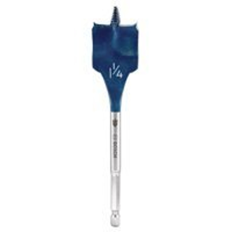Bosch Daredevil DSB1017 Spade Drill Bit, 1-1/4 in Dia, 6 in OAL, 1-Flute, 1/4 in Dia Shank, Hex Shank