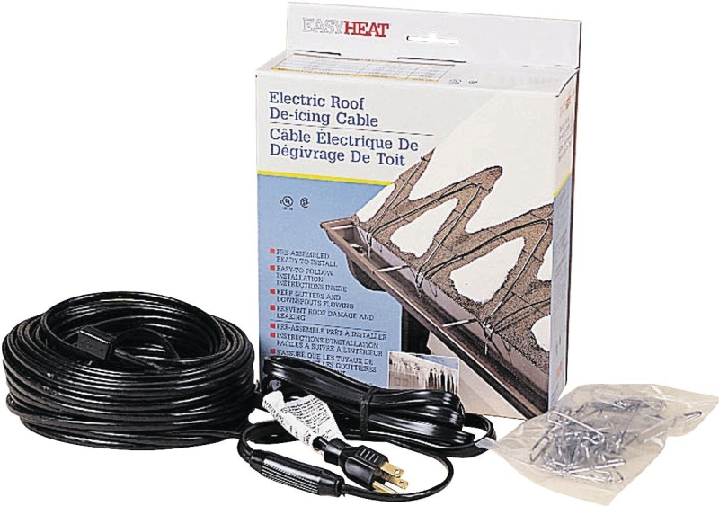 EasyHeat ADKS Series ADKS400 Roof and Gutter De-Icing Cable, 80 ft L, 120 V, 400 W