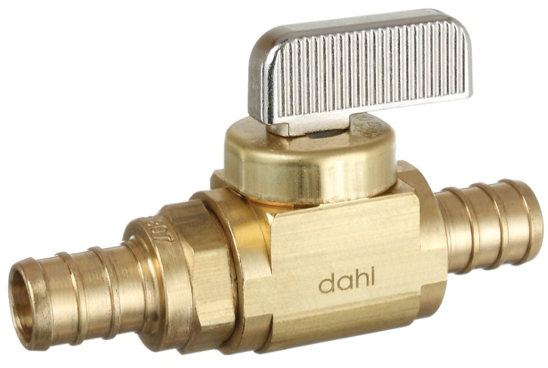 Dahl 521-PX3-PX3-BAG Stop and Isolation Valve, 1/2 x 1/2 in Connection, Crimp, 250 psi Pressure, Manual Actuator, Brass
