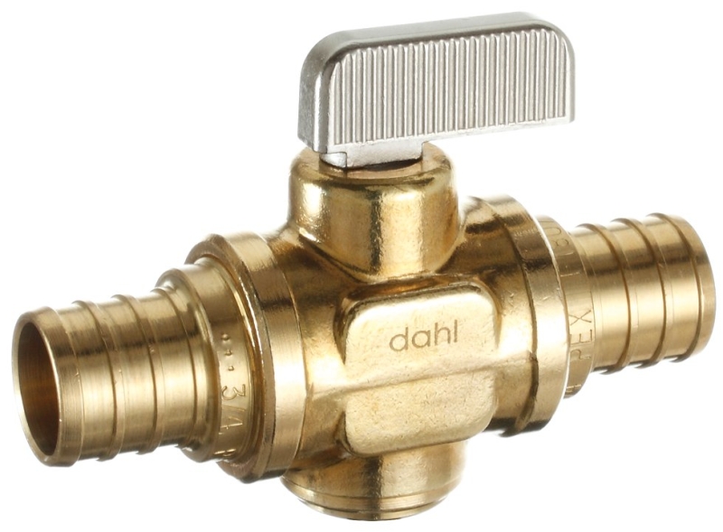 Dahl 521-PX5-PX5-BAG Stop and Isolation Valve, 3/4 x 3/4 in Connection, Crimp, 250 psi Pressure, Manual Actuator, Brass