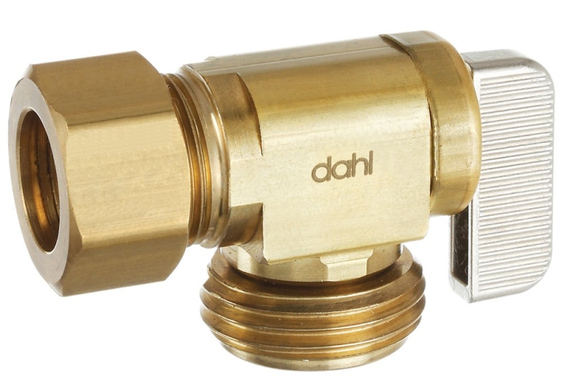 DAHL 621-33-04-BAG Hose and Boiler Drain Valve, 5/8 in Connection, Compression x Male Hose, Manual Actuator, Brass Body