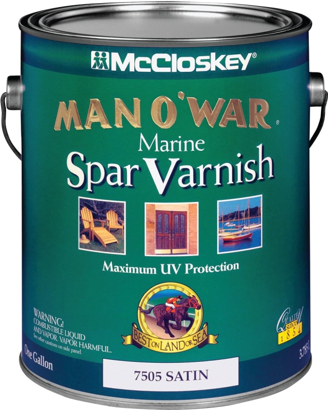 McCloskey Man O’ War 80-7505 080.0007505.007 Spar Varnish, Satin, Clear, Liquid, 1 gal