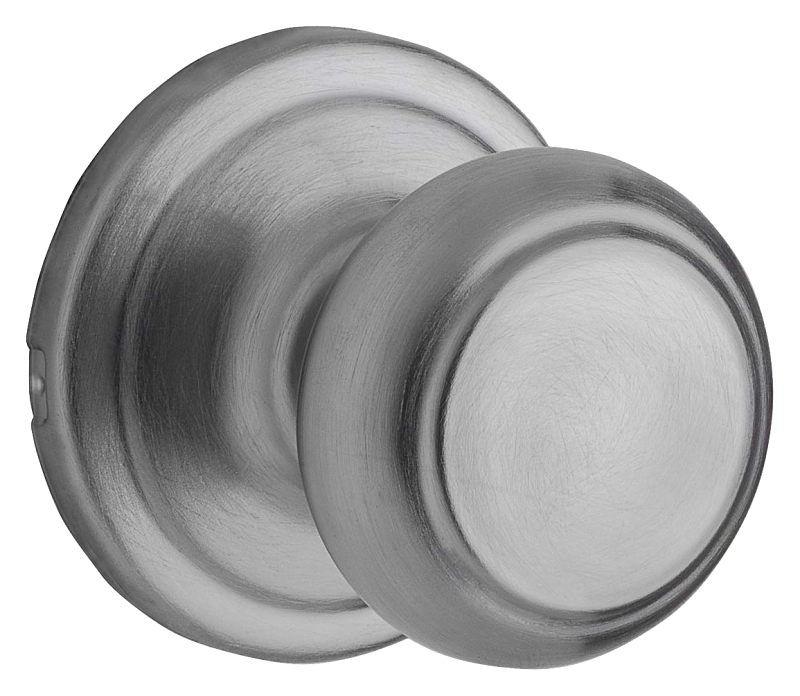 Weiser Troy Series 9GA1010-006 Passage Door Knob, 2-1/16 in Dia Knob, Satin Chrome