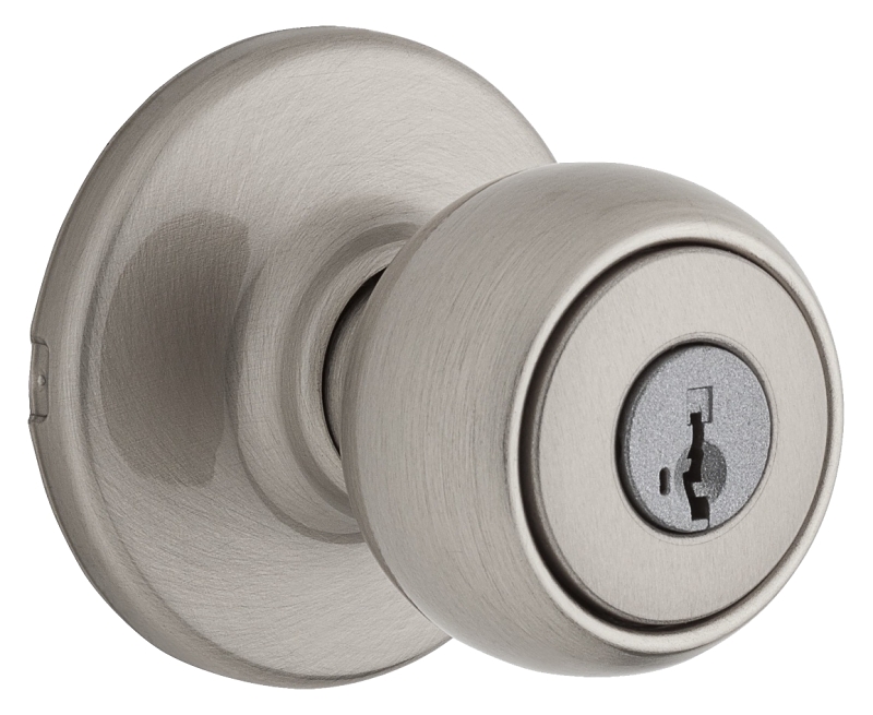Weiser Fairfax Series 9GAC5310-069 Entry Door Knob, 1-15/16 in Dia Knob, Satin Nickel