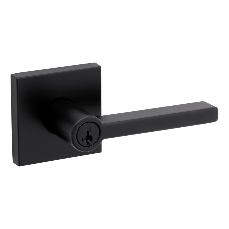 Weiser Halifax Series 9GLA5350-094 Entry Lever, Matte Black, Residential, Re-Key Technology: SmartKey, Universal Hand