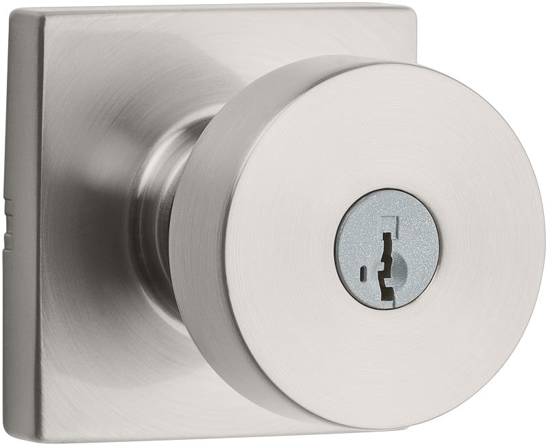 Weiser GA531 CBK15 SQ Entry Door Knob, Zinc, Satin Nickel