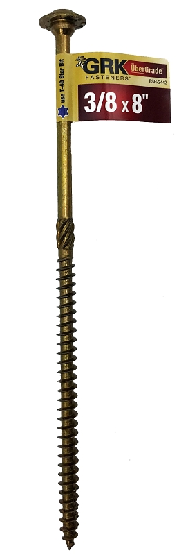 GRK Fasteners RSS 96020 Structural Screw, 3/8 in Thread, 8 in L, Washer Head, Star Drive, Steel, 25 PK