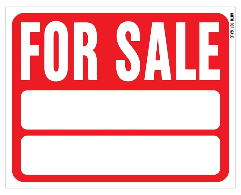 Hy-Ko 20705 Jumbo Sign, 15 x 19 in Dimensions, FOR SALE, DOUBLE LINES, White Legend, Red Background, Plastic