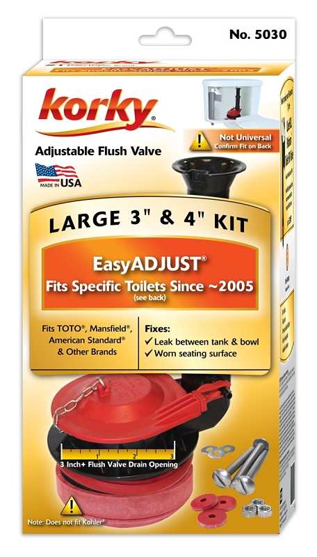 Korky 5030BP Tank-to-Bowl Gasket Kit, For: 3 in 2-Piece Toilet Tank, 3 in and 4 in Flush Valve Openings