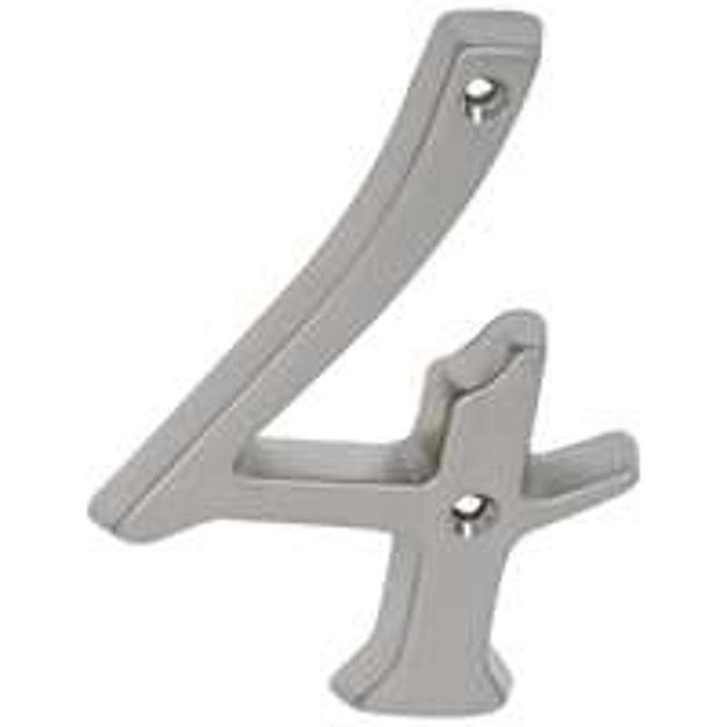 Schlage SC2-3046-619 House Number, Character: 4, 4 in H Character, Nickel Character, Brass