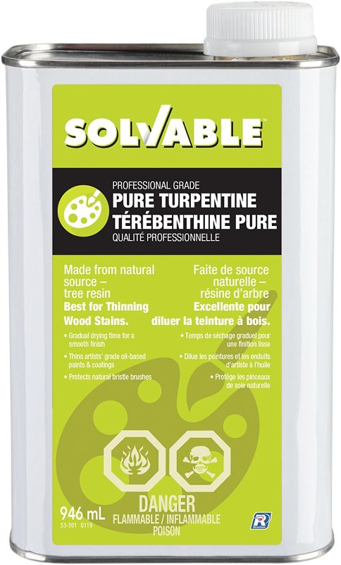 Recochem 53-301 Solvable Pure Turpentine, Liquid, 946 mL