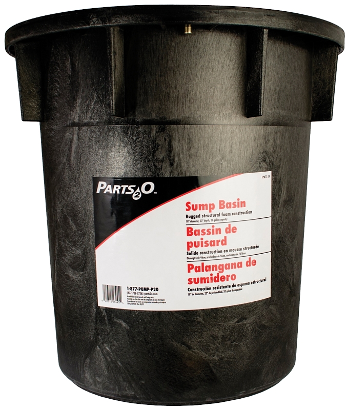 Flotec Parts2O FPW73-19 Sump Basin Lid, 18 in Dia, 22 in L, 22 gal Capacity, Polyethylene