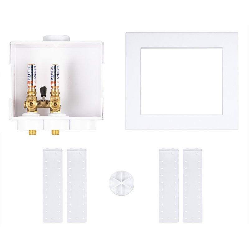 Oatey Quadtro 38545 Washing Machine Outlet Box, 1/2 in Connection, Polystyrene
