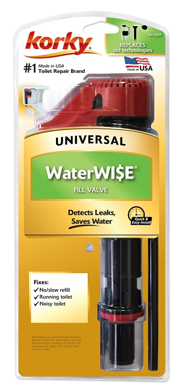 Korky WaterWISE 528Z Fill Valve, TPE Body, Anti-Siphon: Yes, For: Toilet Tanks