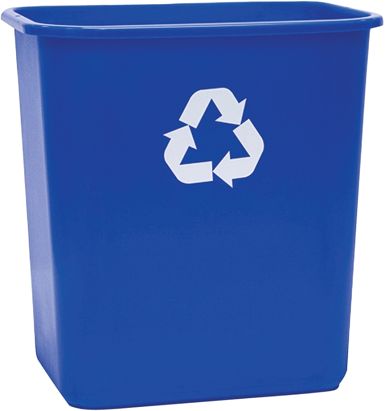 United Solutions ECOSense WB0084 Recycling Waste Basket, 7 gal Capacity, Plastic, Blue