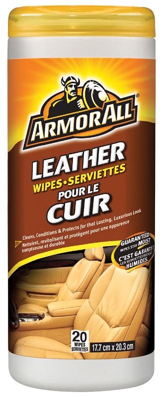 Armor All 10856 Leather Wipes, Effective to Remove: Dirt, Soil, 20-Wipes