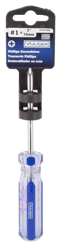 Vulcan TB-SD07 Screwdriver, 1 Drive, Phillips Drive, 6 in OAL, 3 in L Shank, Plastic Handle