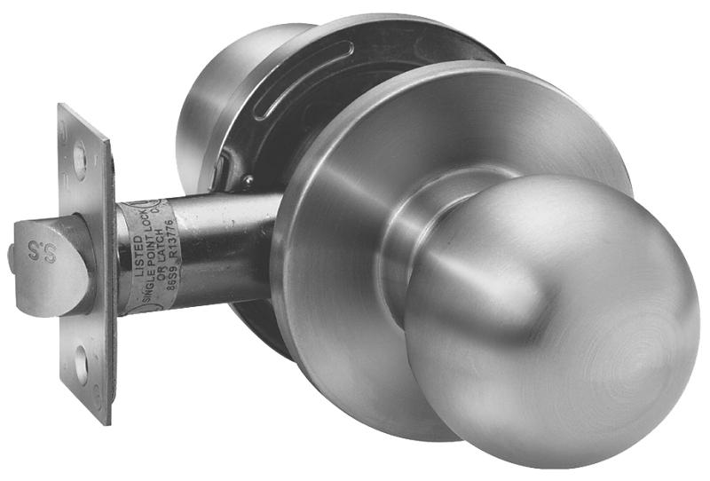 Taymor 32-8910 Passage Knob, Stainless Steel, 2-3/4 in Backset, 1-3/8 to 1-3/4 in Thick Door, 2-1/16 in Strike