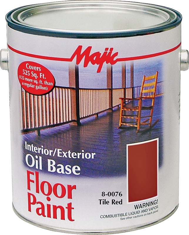 Majic Paints 8-0076-1 Floor Paint, Medium-Gloss, Tile Red, 1 gal Pail