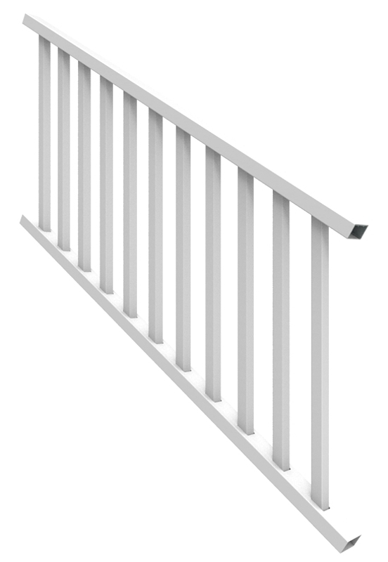 Xpanse Select 73024862 Stair Rail Kit with Baluster, 6 ft L Actual, Square Profile, Vinyl, White