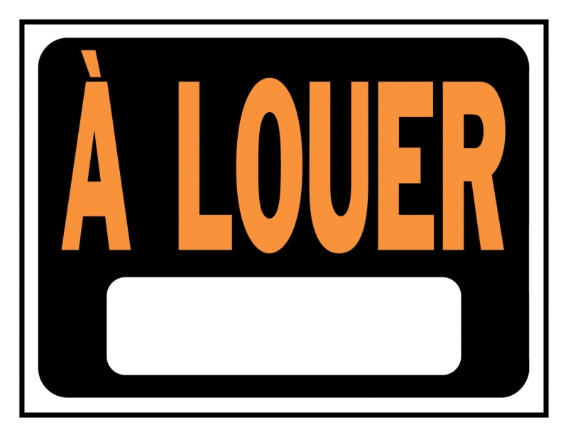 Hy-Ko 3082 Weather-Resistant Sign, A LOUER, Plastic, 8-1/2 in L x 12 in W Dimensions