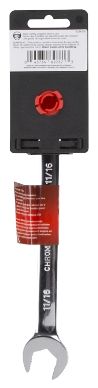 Vulcan PG11/16 Combination Wrench, SAE, 11/16 in Head, Chrome Vanadium Steel, Polished Mirror