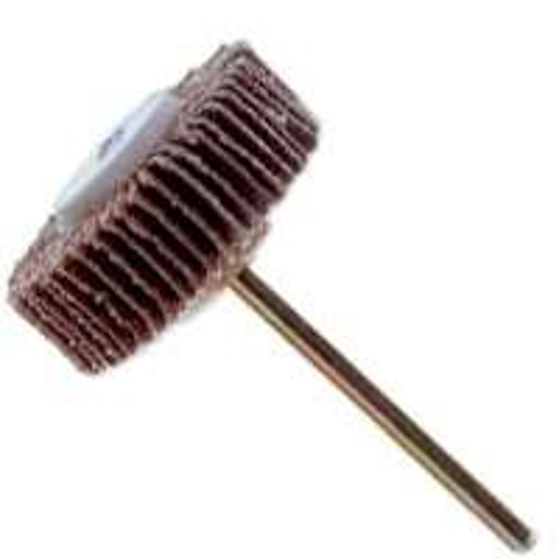 DREMEL 504 Flap Wheel, 3/16 in Dia, 1/8 in Arbor, 80 Grit, Medium, Emery Cloth Abrasive