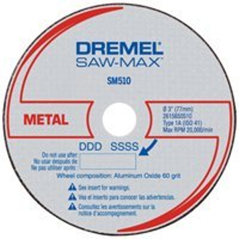 Dremel SM510C Cut-Off Wheel, 3 in Dia, 3/64 in Thick, 60 Grit, Aluminum Oxide Abrasive