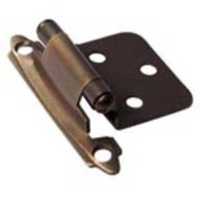Richelieu BP13430 Cabinet Hinge, 100 deg Hinge Opening, 1.86 in W x 2.76 in H, Semi-Concealed, Self-Closing Hinge