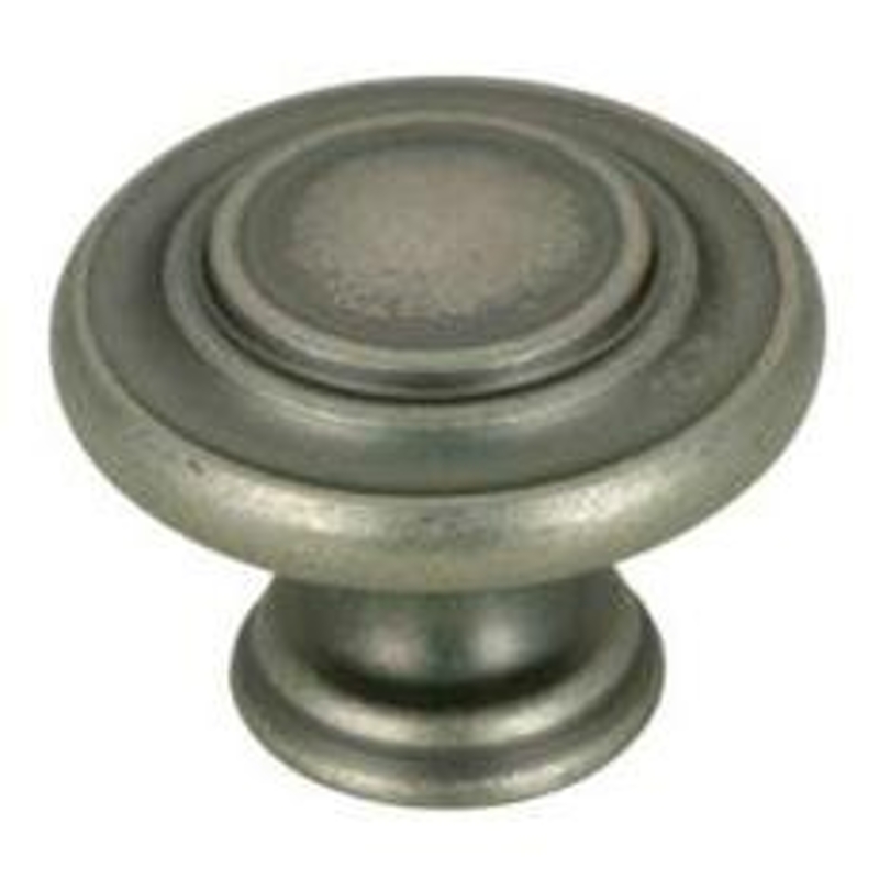 Richelieu BP10734142 Cabinet Knob, 31/32 in Projection, Traditional, 1-11/32 in Dia, Metal, Pewter