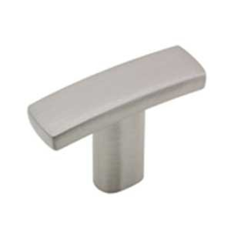 Richelieu BP65038195 Cabinet Knob, 1-1/16 in Projection, Transitional, 1-1/2 in L x 7/16 in W, Metal, Brushed Nickel