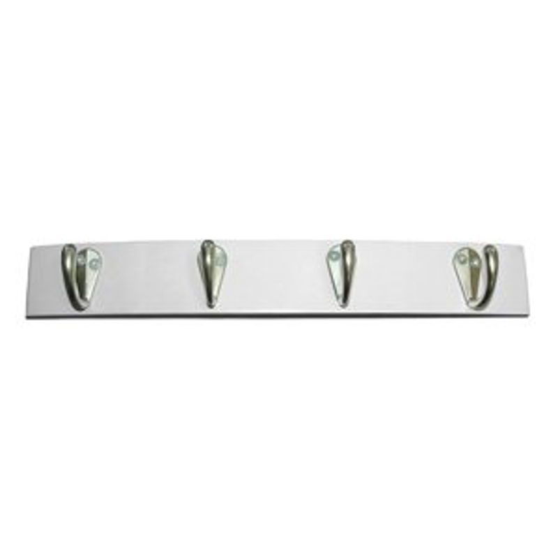 Richelieu 334 T35401184 Series Hook Rack, Wall Mounting, 1-25/32 in H x 11-3/4 in W Dimensions, White, 22 lb, 4-Hook