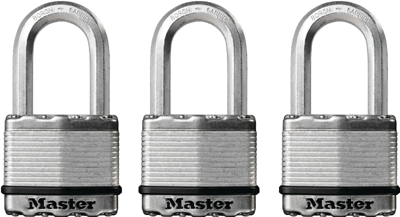 Master Lock Magnum Series M5BLCTRILFHC Padlock, Alike Key, 3/8 in Dia Shackle, Boron Carbide Shackle, Steel Body
