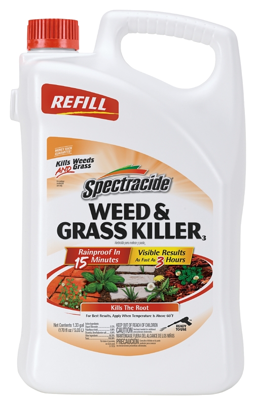 Spectracide HG-96371 Weed and Grass Killer, Liquid, Amber, 1.33 gal Can, Mild Aromatic