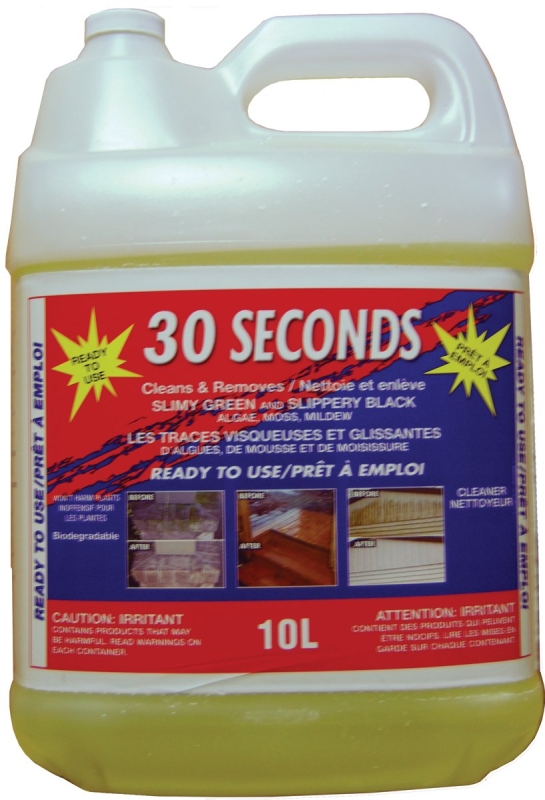 30 Seconds 30SEC10 Outdoor Cleaner, 10 L, Liquid, Bleach, Light Yellow