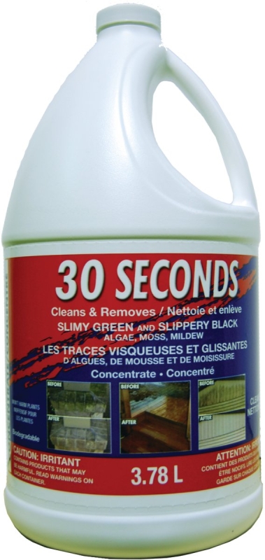 30 Seconds 30SEC4CON Outdoor Cleaner, 3.78 L, Liquid, Bleach, Yellow