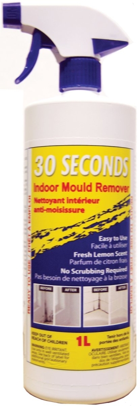 30 Seconds 30SECIMR Mold and Mildew Remover, 1 L, Bottle, Liquid, Lemon Fresh, Light Yellow