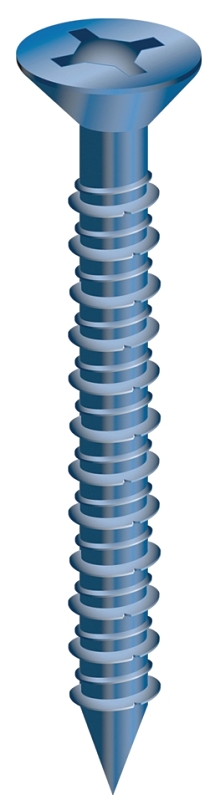 Cobra Anchors CobraTap 626J Concrete Screw, 3/16 in Dia, 4 in L, 200 lb, Steel, Cobra-Coated, 25/PK