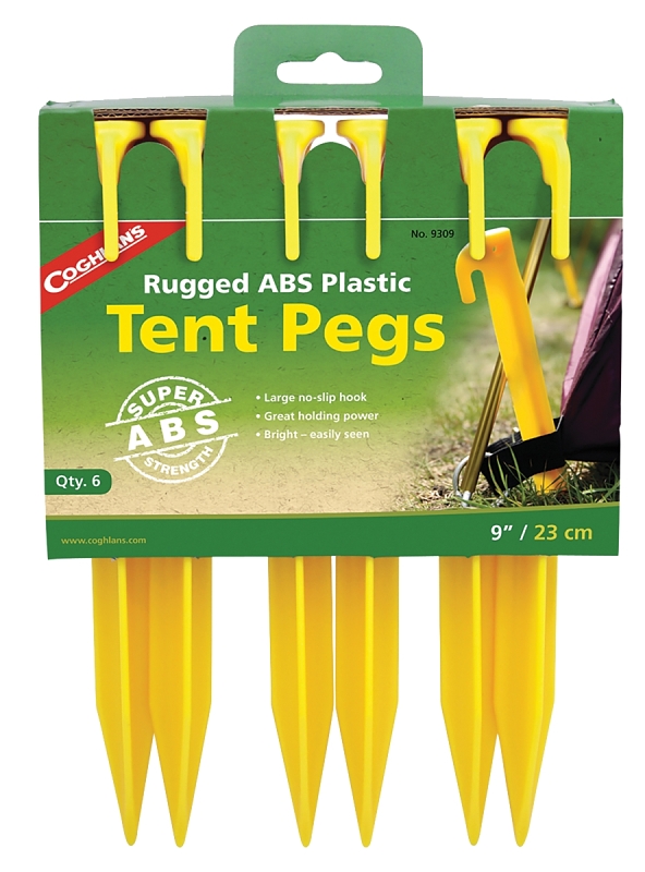 09309 TENT PEGS ABS BRIGHT 9 IN 6 PK