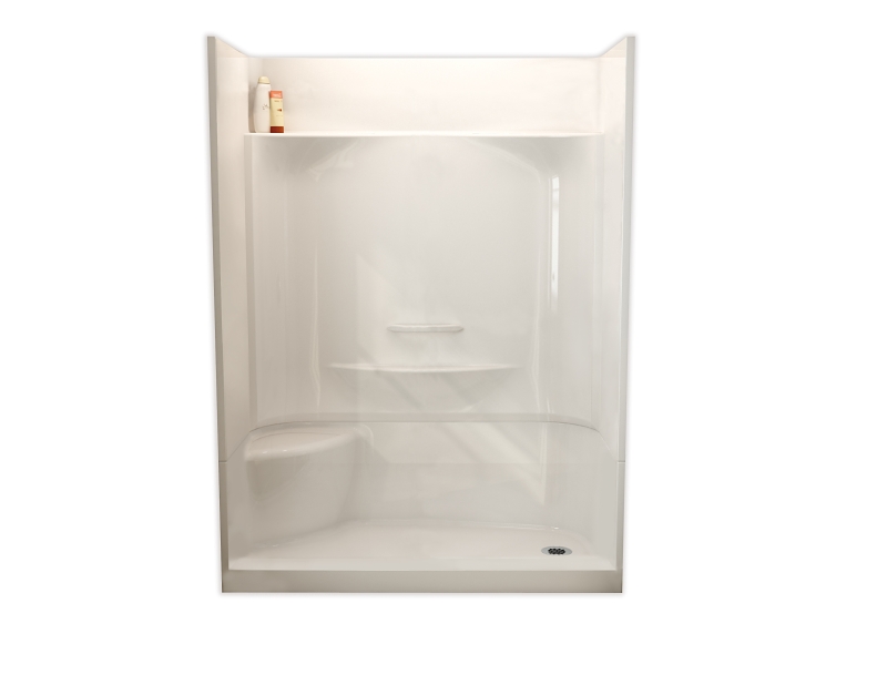 Maax 148036-000-002-29 Shower Stall, 59-3/4 in L, 30 in W, 80-1/8 in H, Fiberglass, Alcove Installation, LH seat